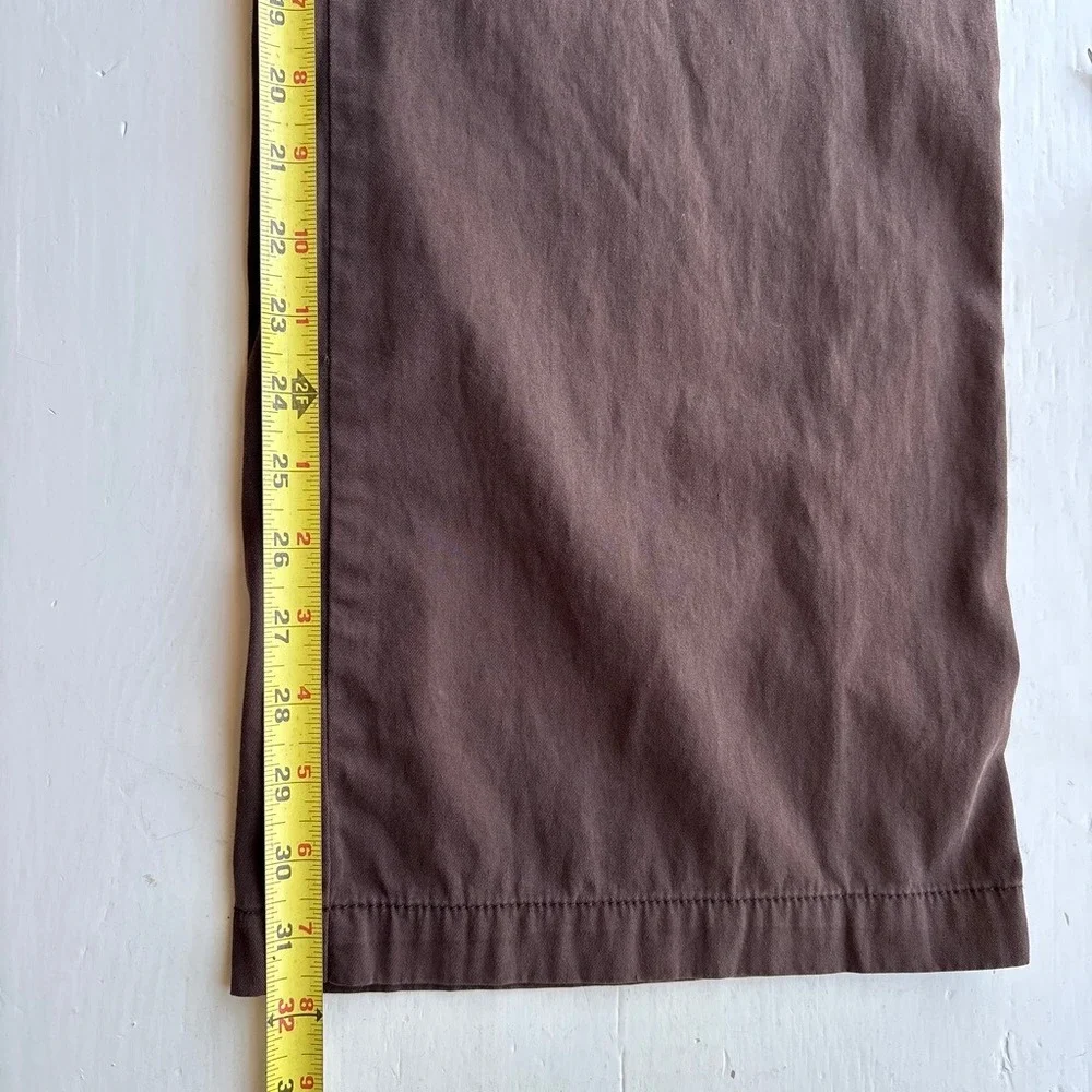 Michael Kors Y2K Women 8 Pant Low Rise Wide Leg Brown Cotton Cargo Pocket Casual